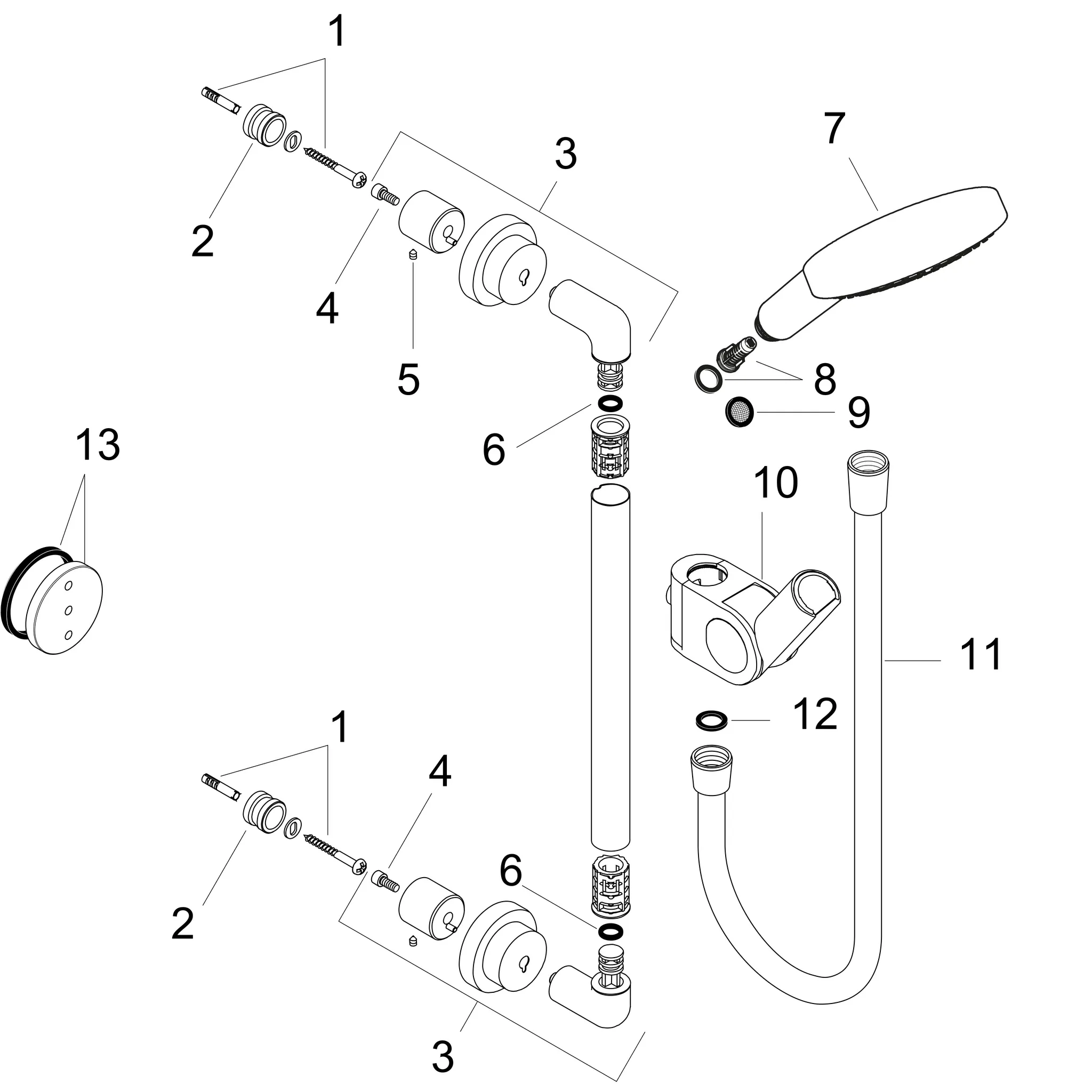 Hansgrohe AXOR Citterio Brauseset 0,90 m mit Handbrause 120 3jet, Chrom Hansgrohe AXOR Citterio Brauseset 0,90 m mit Handbrause 120 3jet, Chrom