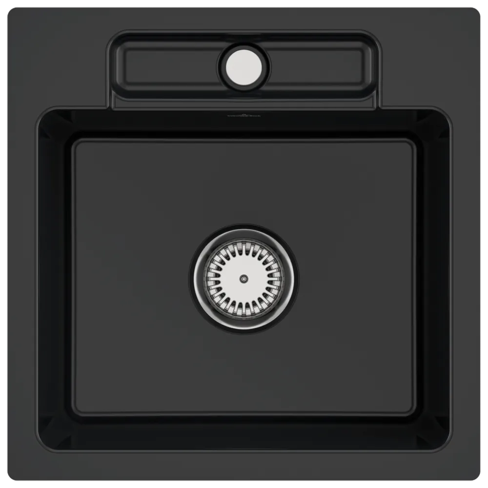 Villeroy & Boch flächenbündiges Küchenspülbecken „Siluet“ 50 S flat 470 × 470 × 220 mm in Pure Black Villeroy & Boch flächenbündiges Küchenspülbecken „Siluet“ 50 S flat 470 × 470 × 220 mm in Pure Black