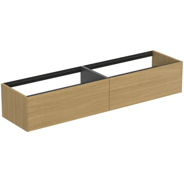 Ideal Standard Waschtischunterschrank „Conca“ 198,5 × 36 × 50,5 cm Eiche hell Furnier Ideal Standard Waschtischunterschrank „Conca“ 198,5 × 36 × 50,5 cm Eiche hell Furnier