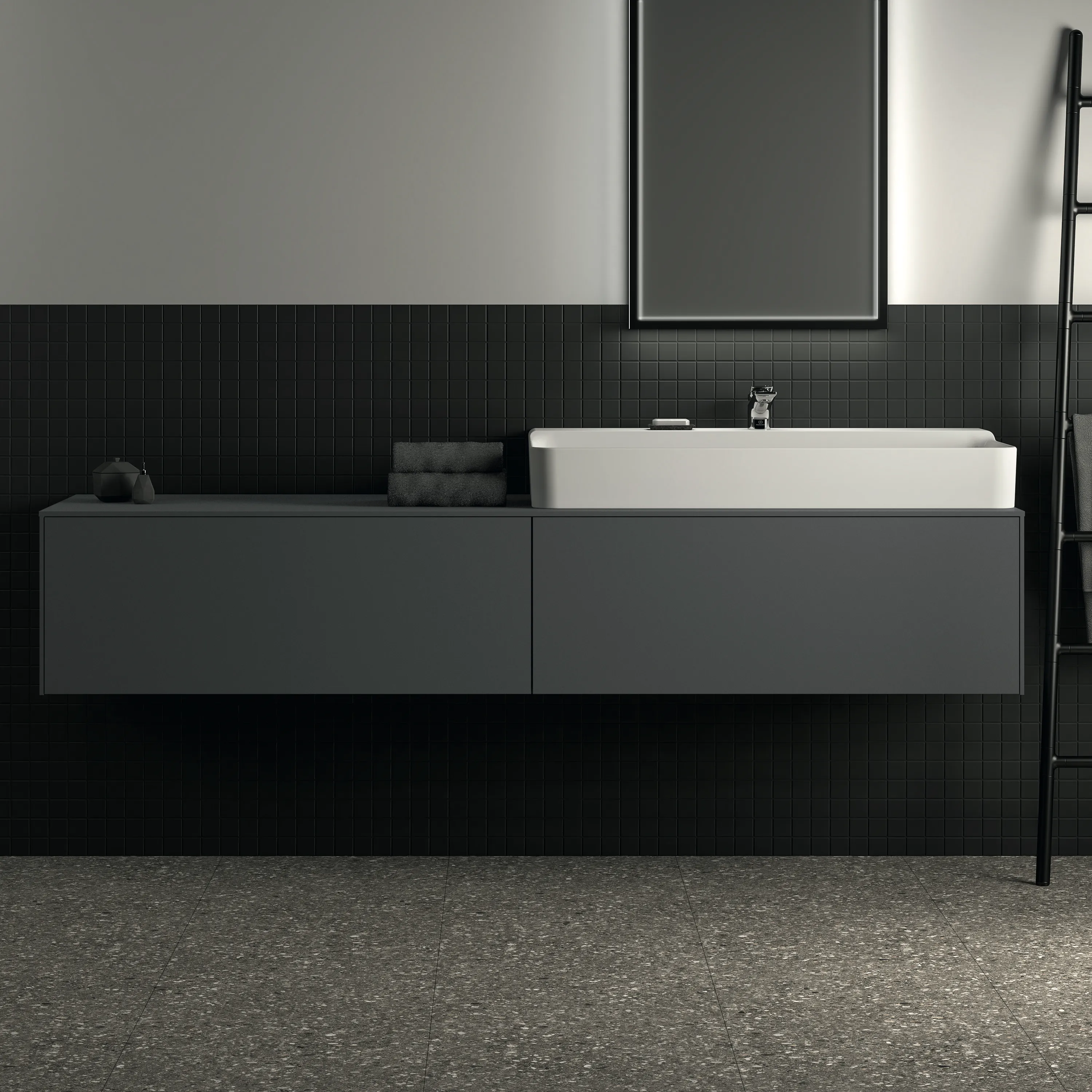 Ideal Standard Waschtischunterschrank Conca, 2 Auszüge, anthrazit Ideal Standard Waschtischunterschrank Conca, 2 Auszüge, anthrazit