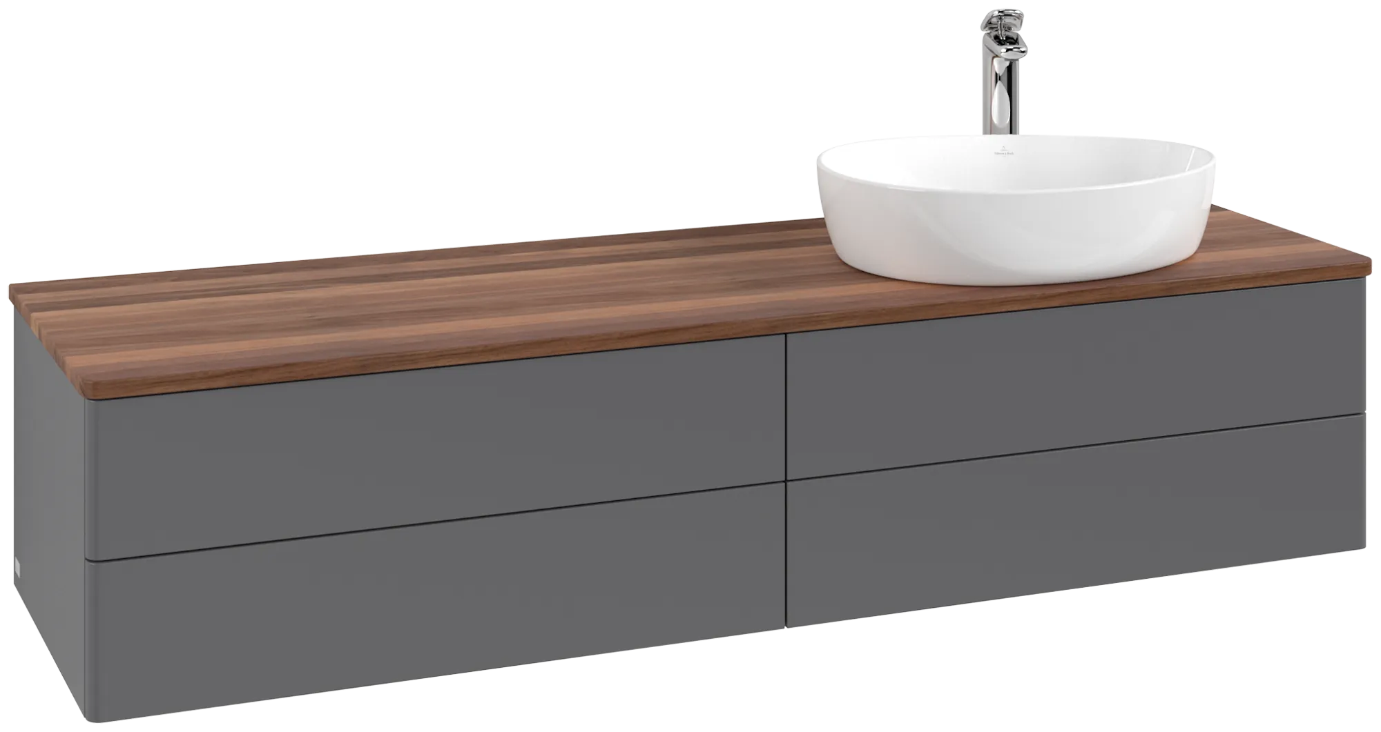 Villeroy & Boch Waschbeckenunterschrank Antao Anthracite Matt Lacquer 1600x360x500mm mit Beleuchtung und SoftClosing