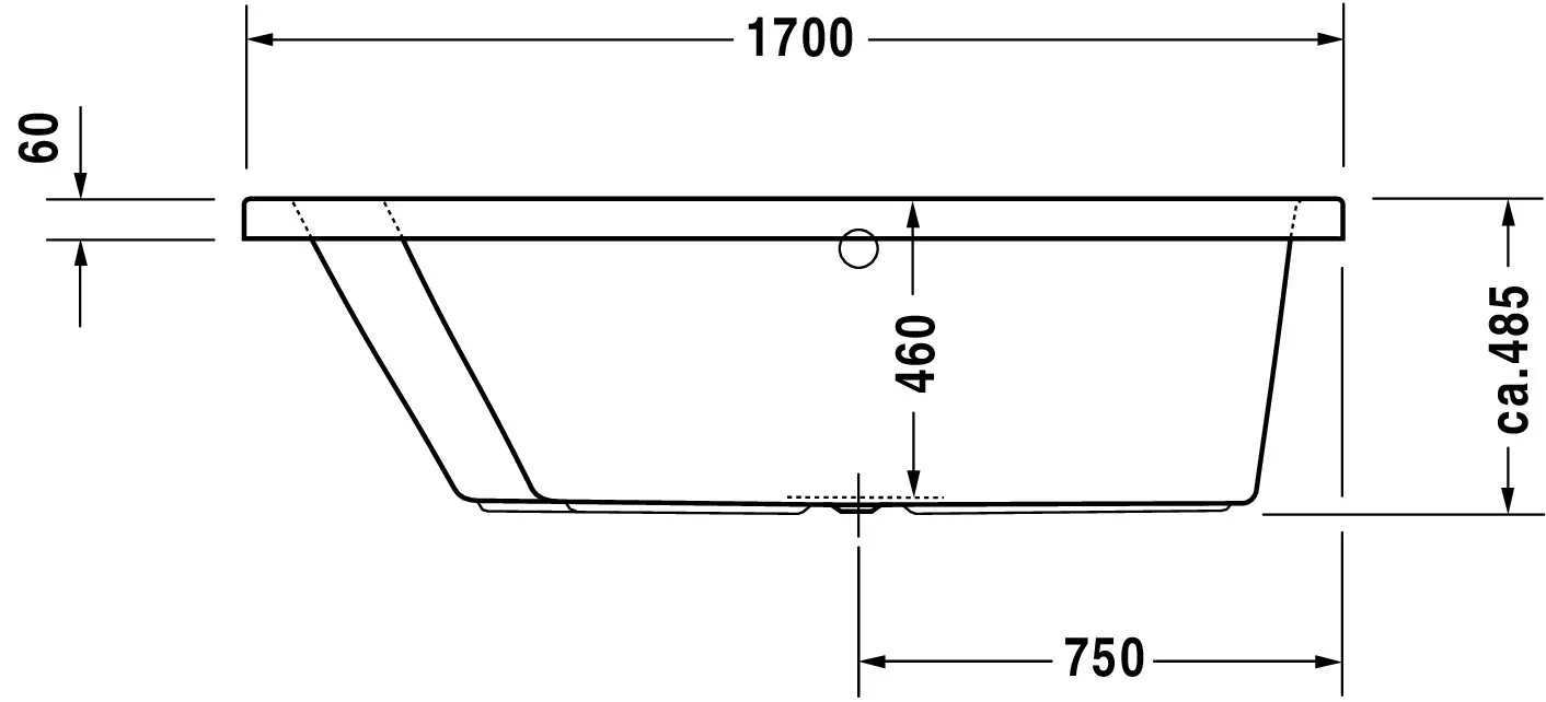 Duravit Whirlwanne „Paiova“ sonderform 170 × 100 cm, links