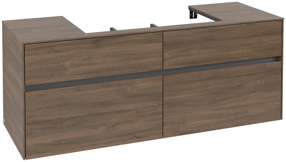 Villeroy & Boch Waschbeckenunterschrank Collaro Arizona Oak, 1400 x 500 mm, Höhe 548 mm, 4 Auszüge mit SoftClosing, mittige Wanneneinbauposition Villeroy & Boch Waschbeckenunterschrank Collaro Arizona Oak, 1400 x 500 mm, Höhe 548 mm, 4 Auszüge mit SoftClosing, mittige Wanneneinbauposition