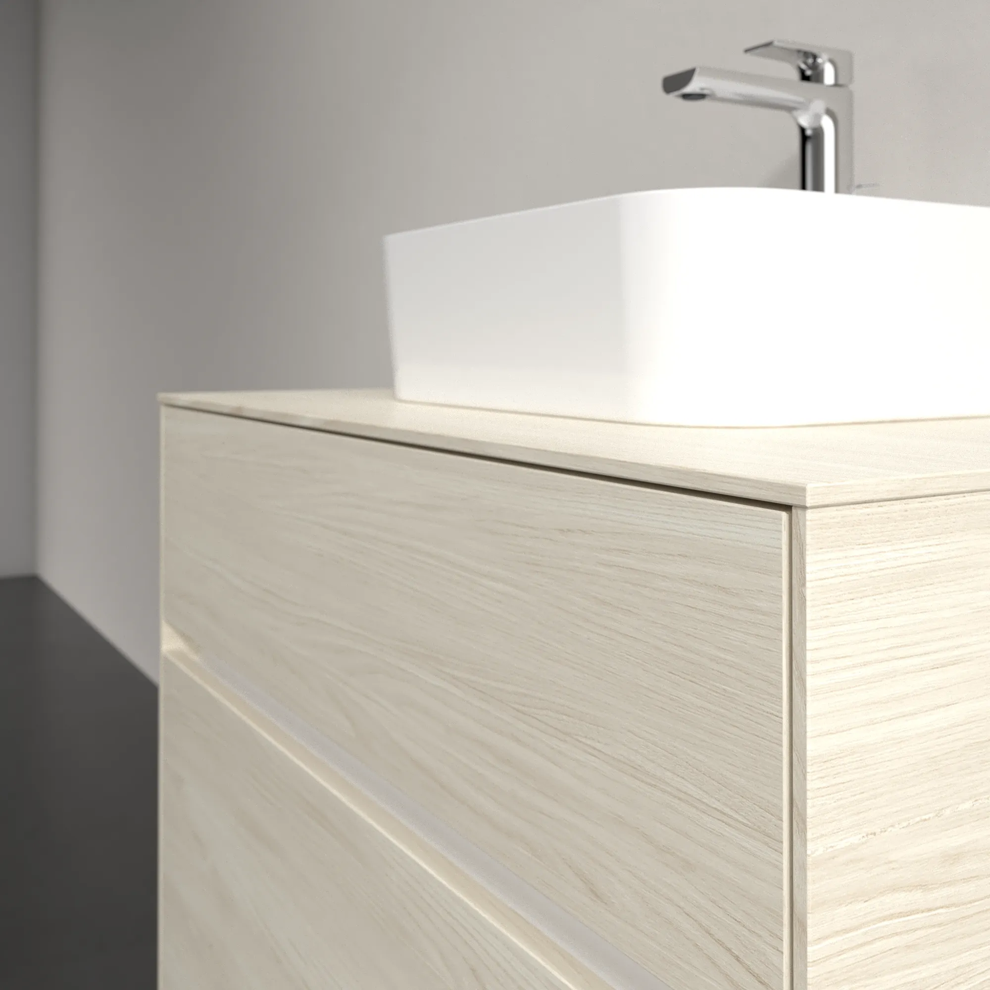 Villeroy & Boch Waschtischunterschrank „Collaro“ 800 × 548 × 500 mm White Oak, ohne Beleuchtung, für Becken mittig