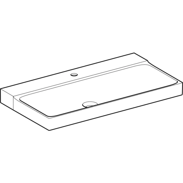 Wandwaschtisch „Xeno2“, rechteckig, mittig 90 × 48 cm mit KeraTect® Wandwaschtisch „Xeno2“, rechteckig, mittig 90 × 48 cm mit KeraTect®