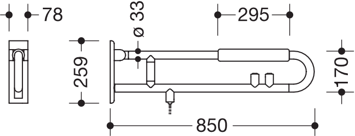 HEWI Stützklappgriff „Serie 801“