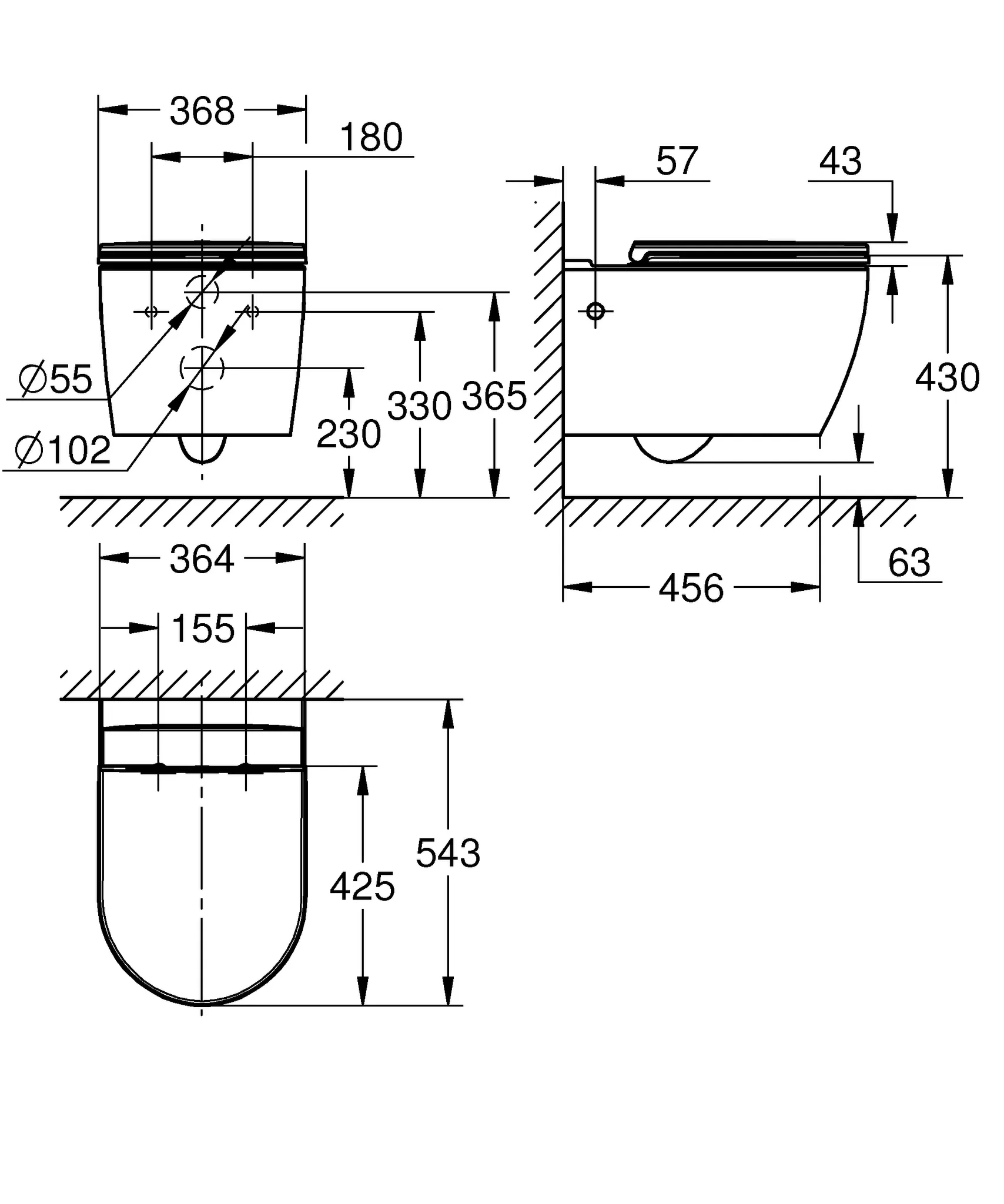 Wand-Tiefspül-WC Set Bau Keramik 103860, für Unterputz-Spülkasten, mit Bau Keramik Wand-WC, WC Sitz mit Deckel, alpinweiß Wand-Tiefspül-WC Set Bau Keramik 103860, für Unterputz-Spülkasten, mit Bau Keramik Wand-WC, WC Sitz mit Deckel, alpinweiß