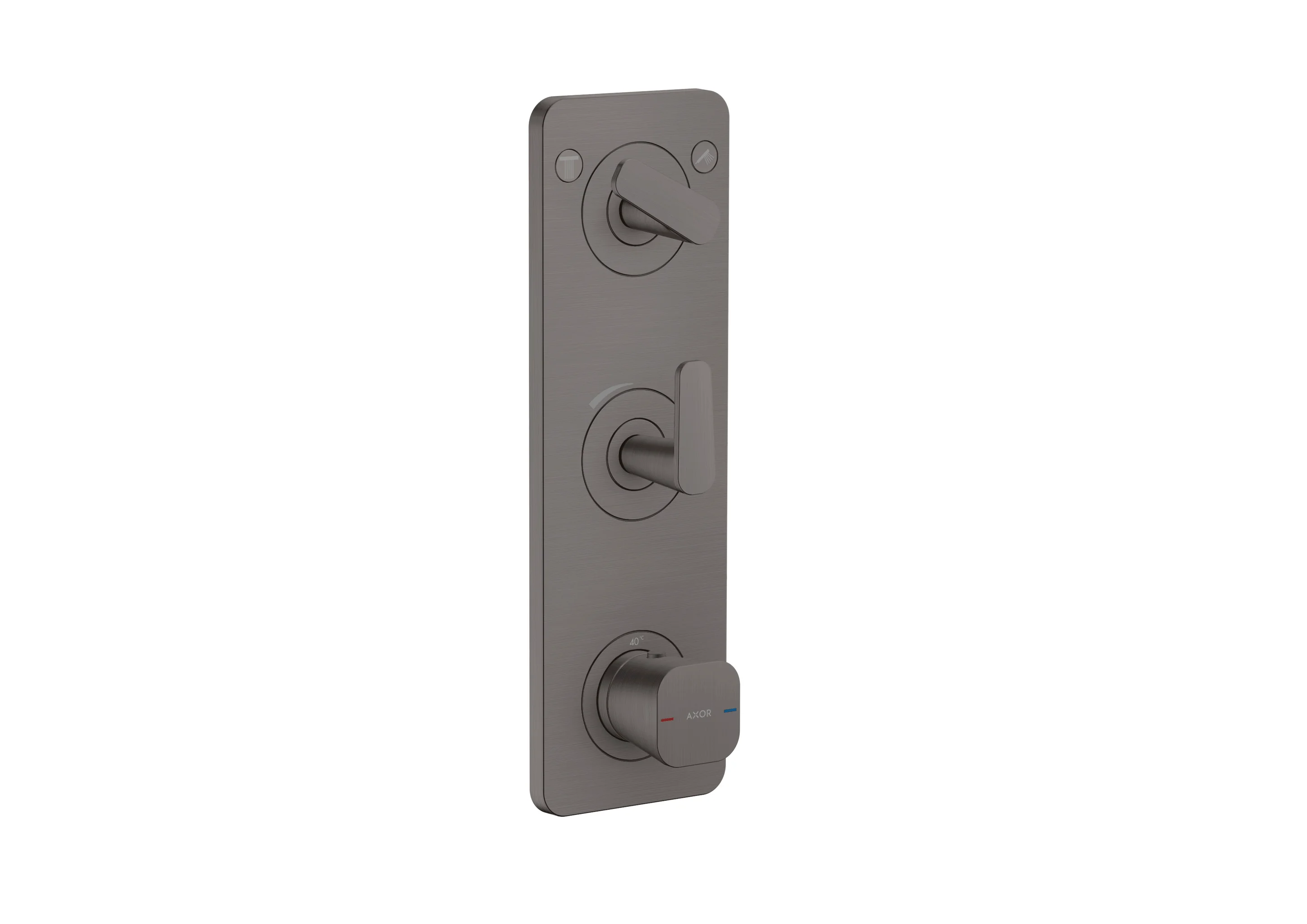 Hansgrohe AXOR Citterio C Thermostatmodul 380/120 UP FS Brushed Black Chrome, 2 Verbraucher, DN20, max. Durchfluss 30 l/min bei 3 bar