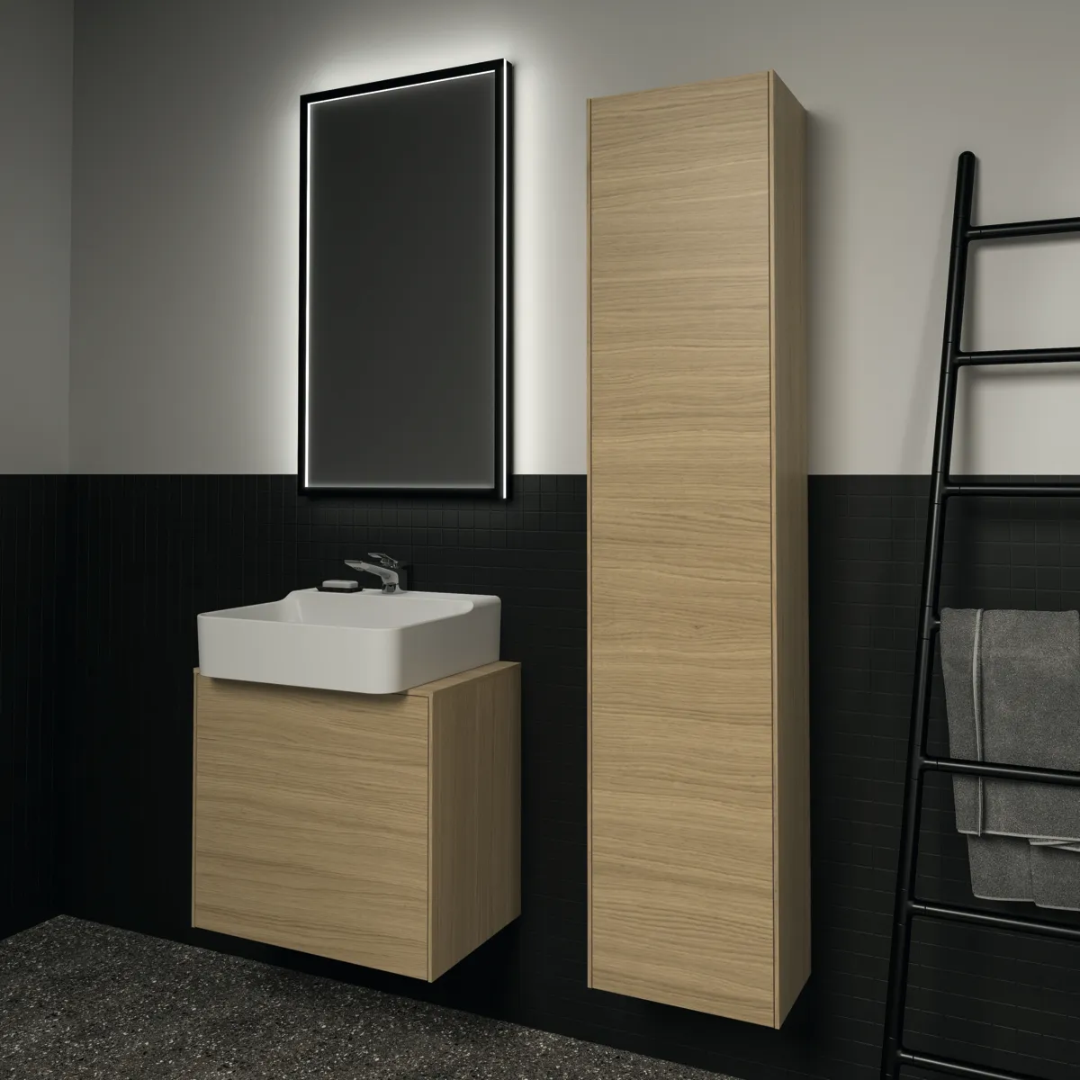 Ideal Standard Hochschrank Conca, Eiche hell, 370x250x1700mm