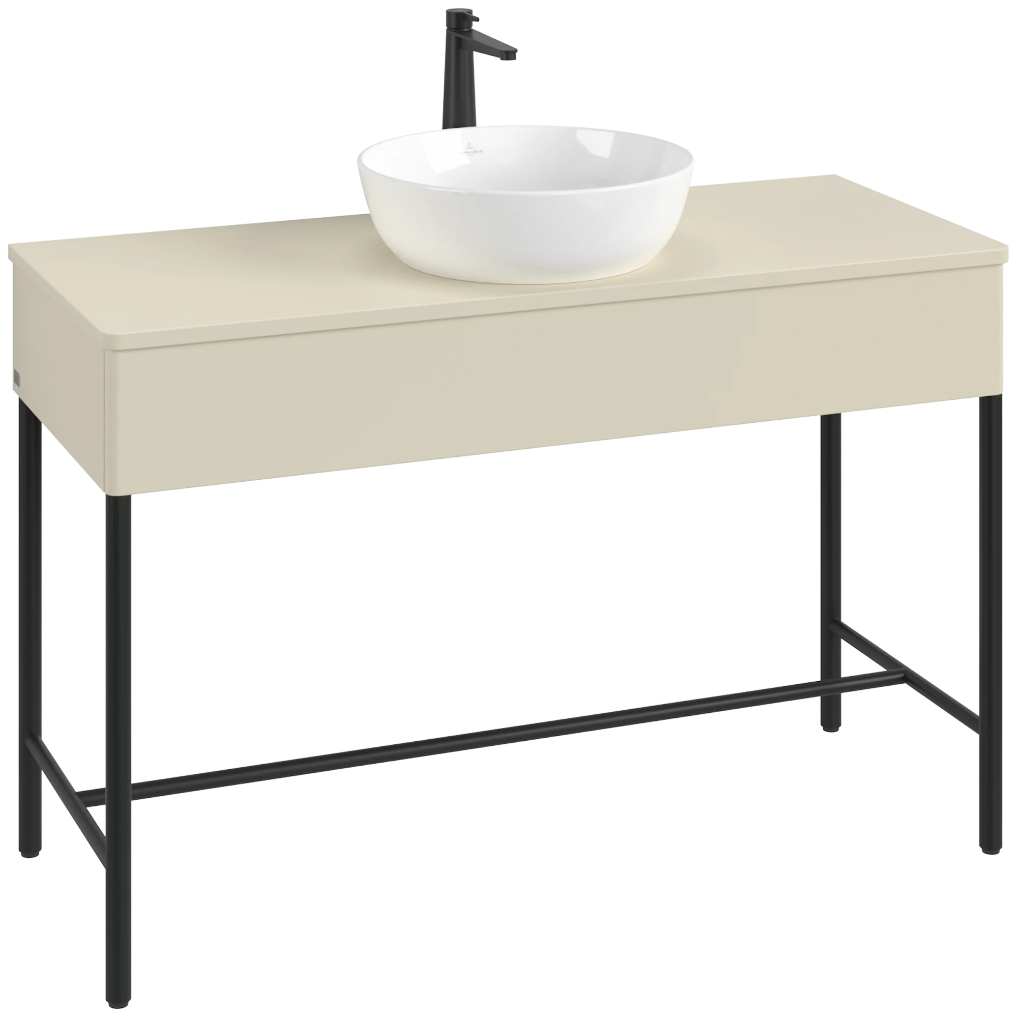 Villeroy & Boch Waschbeckenunterschrank Artis L62051, Silk Grey Matt Lacquer, 1200x782x500mm, mit Metallgestell, Beleuchtung, Push-to-open Funktion