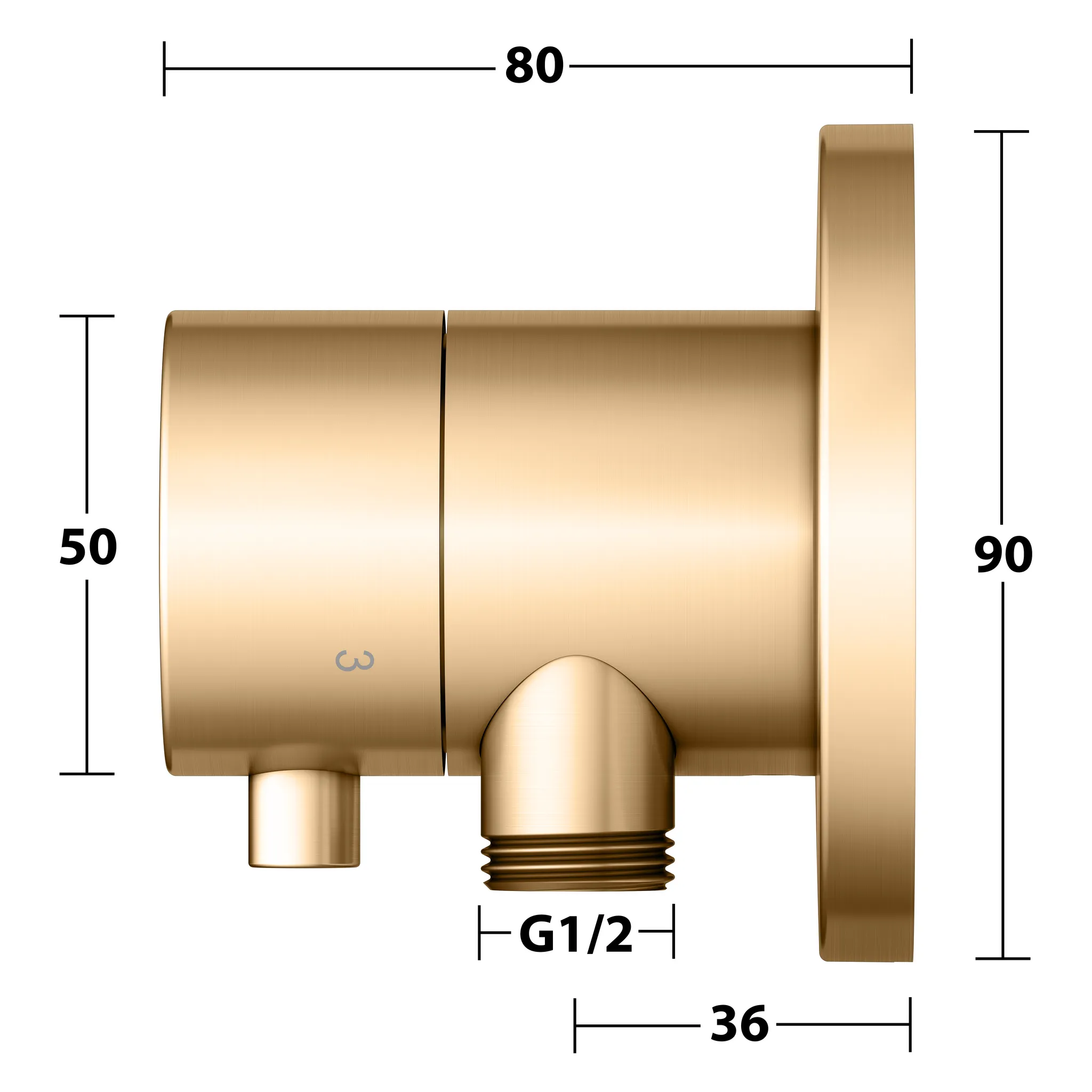 IXMO 3-Wege Umstellventil UP DN15 IXMO Comfort, rund Messing gebürstet IXMO 3-Wege Umstellventil UP DN15 IXMO Comfort, rund Messing gebürstet