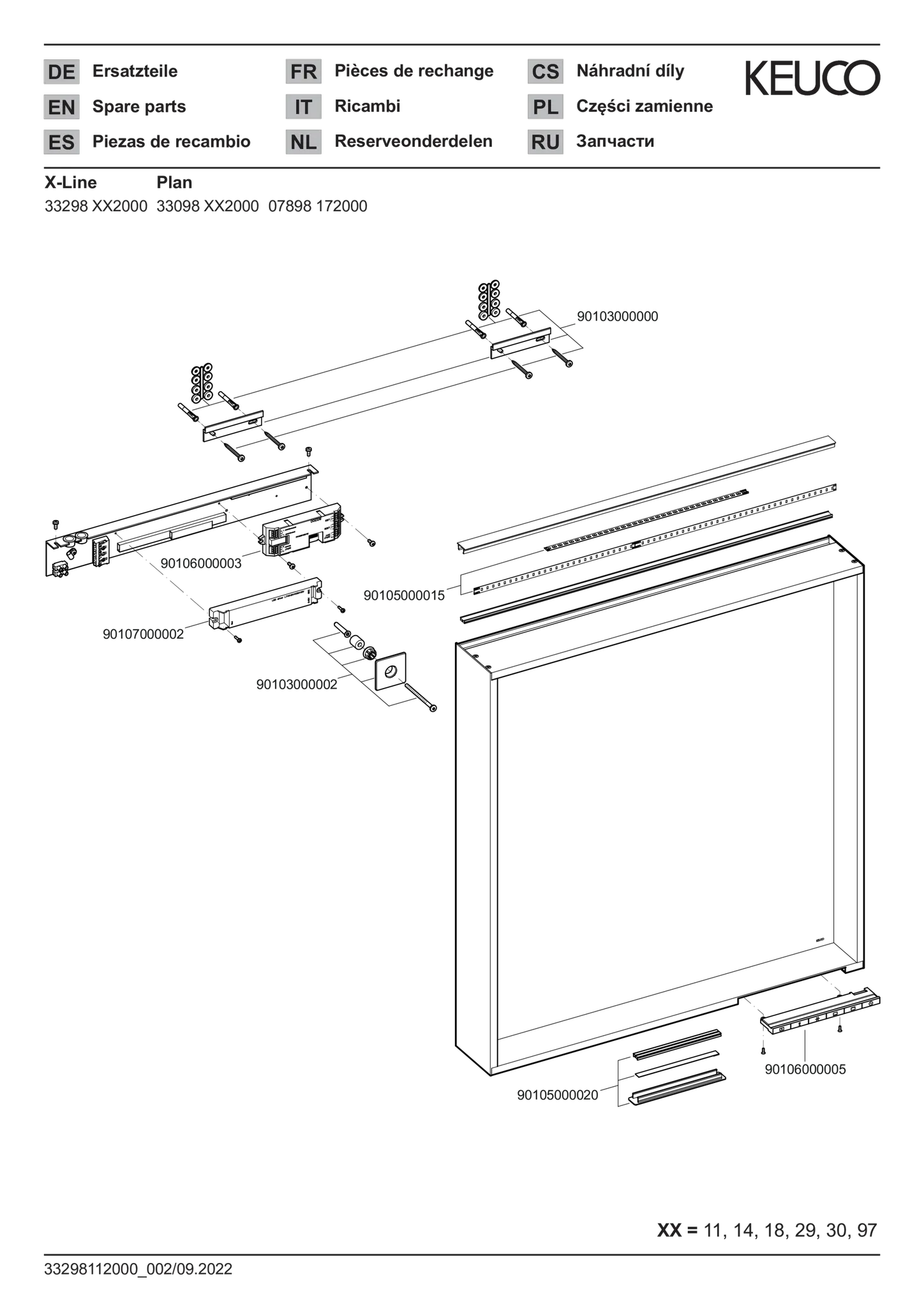 KEUCO Spiegel „Plan“ in Silber (eloxiert), mit Spiegelheizung 650 × 700 mm