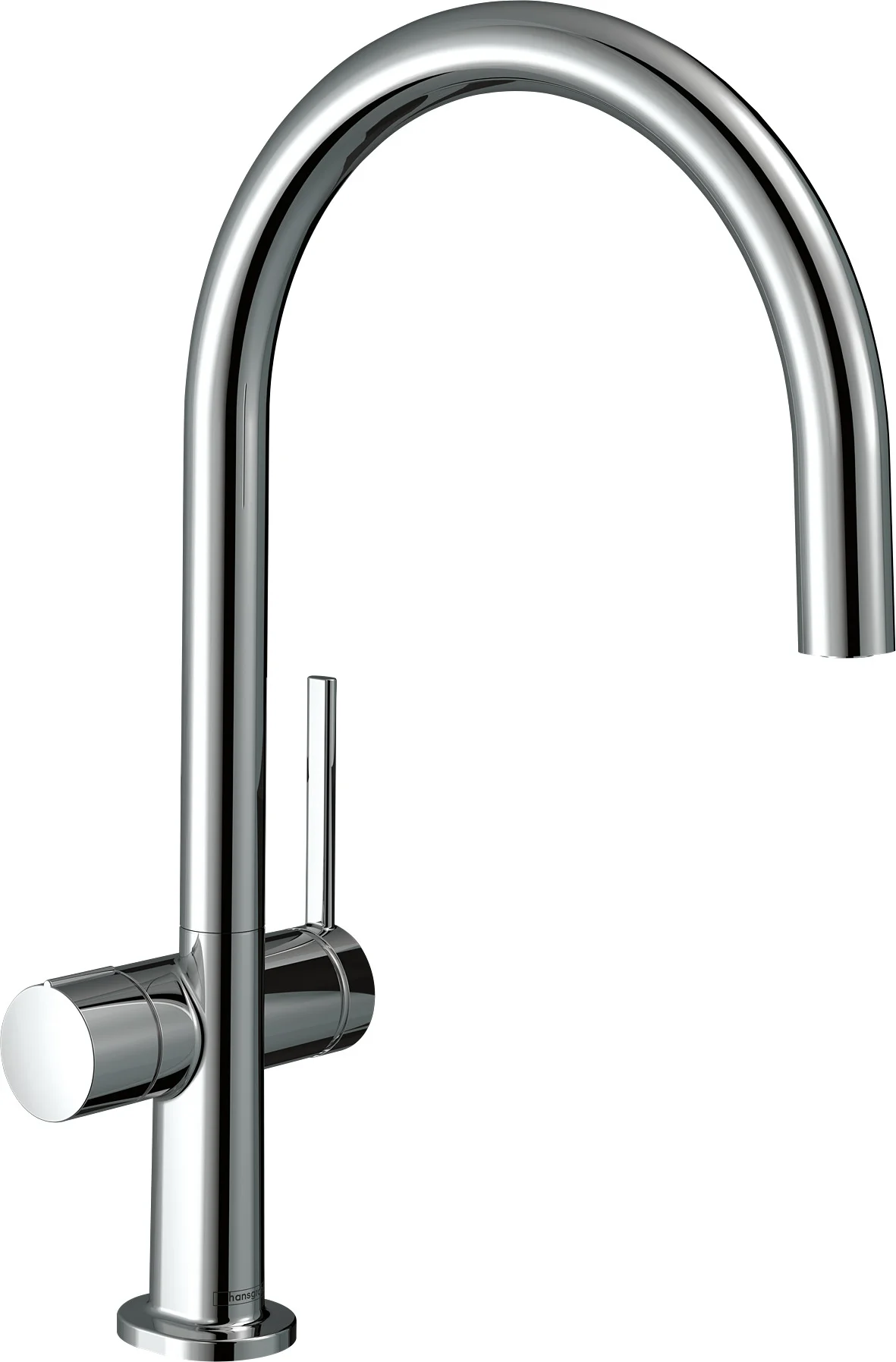 Hansgrohe Talis M54 Einhebel-Küchenmischer 220, Geräteabsperrventil, Chrom, Schwenkbereich einstellbar in 4 Stufen auf 60°, 110°, 150° oder 360°, Laminarstrahl, Keramikmischsystem, Temperaturbegrenzung einstellbar, für Durchlauferhitzer geeignet, Hahnloc