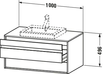 Duravit Waschtischunterschrank wandhängend „Ketho“ 100 × 49,6 × 55 cm in Eiche Schwarz