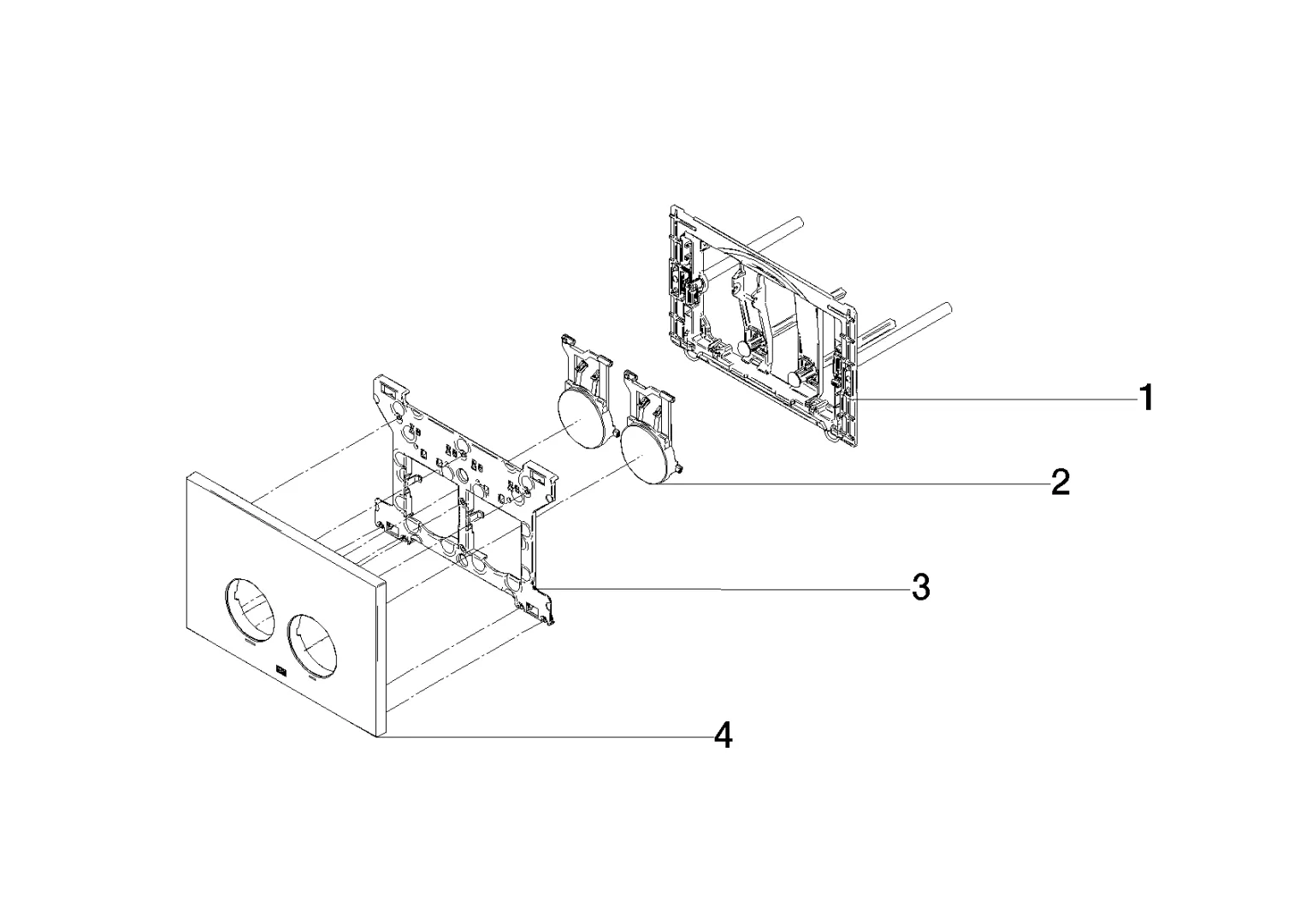 Dornbracht Betätigungsplatte für WC-UP-Spülkasten Geberit Sigma Light Gold, rund, 169 x 246 x 12 mm, mechanisch mit 2-Mengen-Technik