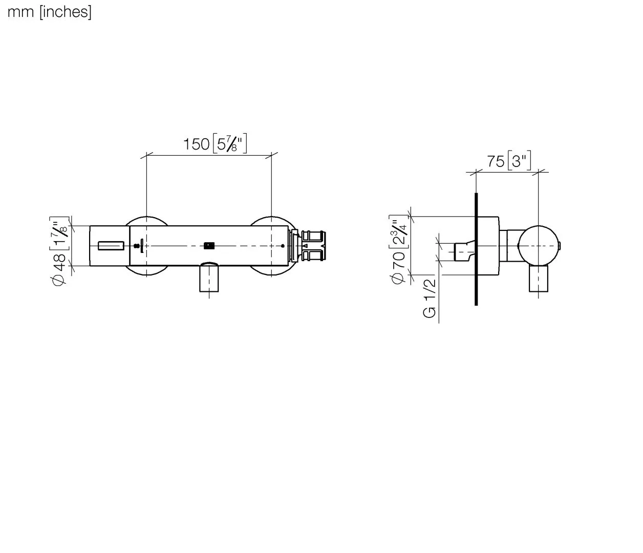Dornbracht Brause-Thermostat für Wandmontage - Chrom Dornbracht Brause-Thermostat für Wandmontage - Chrom