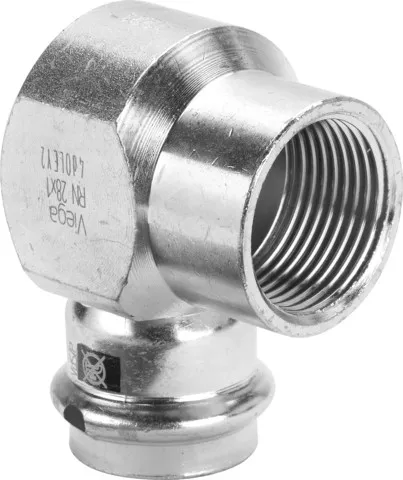 „Prestabo“ 90°-Winkel mit 1 Muffe und Innengewinde 28 mm × 3/4″ „Prestabo“ 90°-Winkel mit 1 Muffe und Innengewinde 28 mm × 3/4″