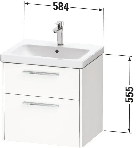 Duravit Waschtischunterschrank Wandhängend „D-Code“ 58,4 × 55,5 × 46 cm in Beton Matt