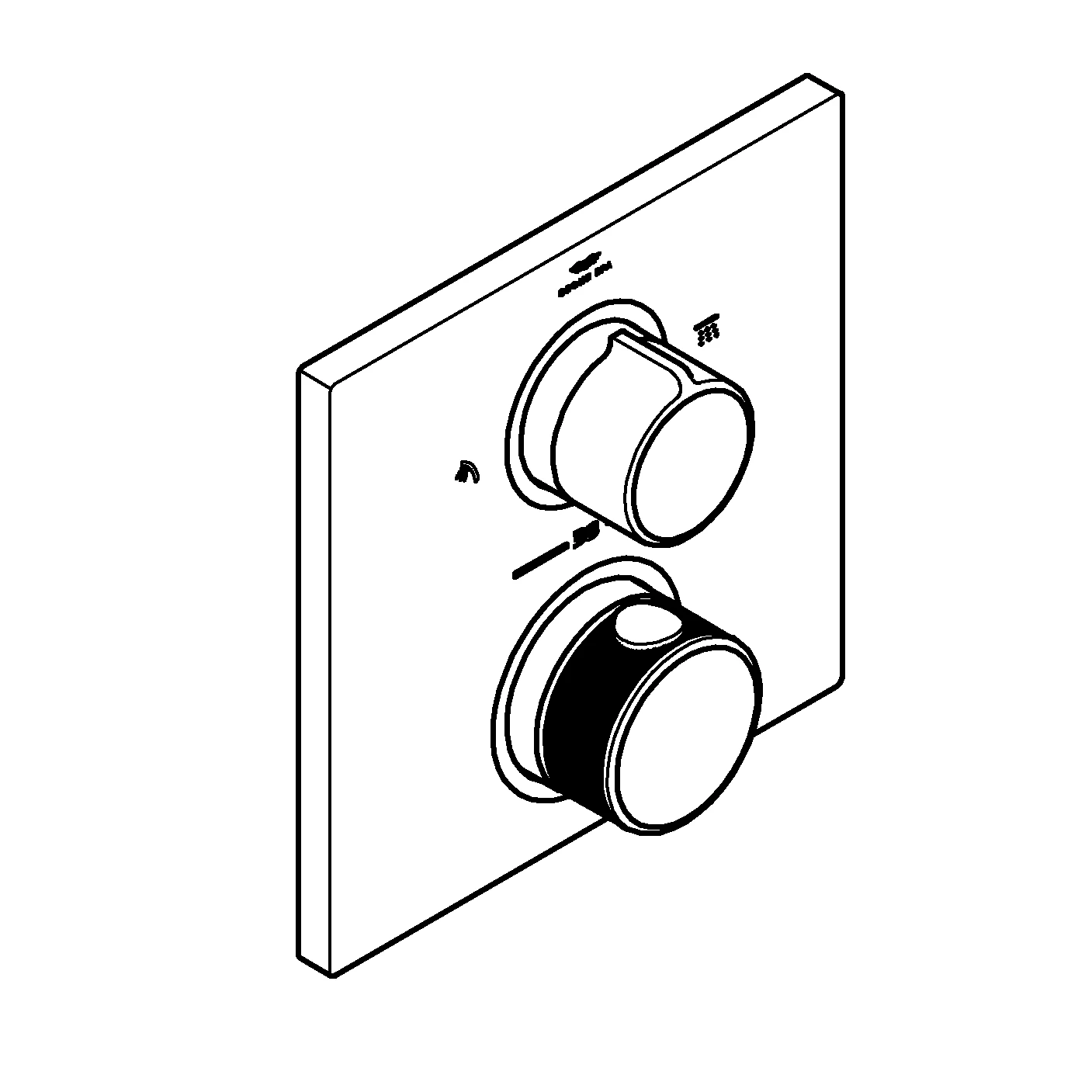 Thermostat-Brausebatterie Allure 29181_2, integrierte 2-Wege-Umstellung, Fertigmontageset für Rapido SmartBox, chrom