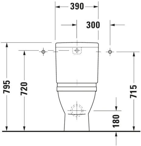 Stand-WC Kombi Starck 3 655 mm Tiefspüler, fürSPK, Abg.waagr., weiß