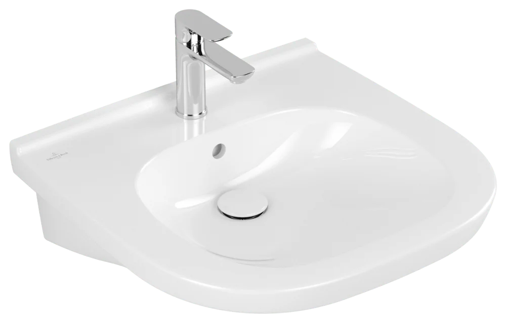 Villeroy & Boch Wandwaschbecken ViCare, oval, 555 x 540 mm, Höhe 195 mm, Weiß Alpin AntiBac CeramicPlus, barrierefrei, mit Überlauf