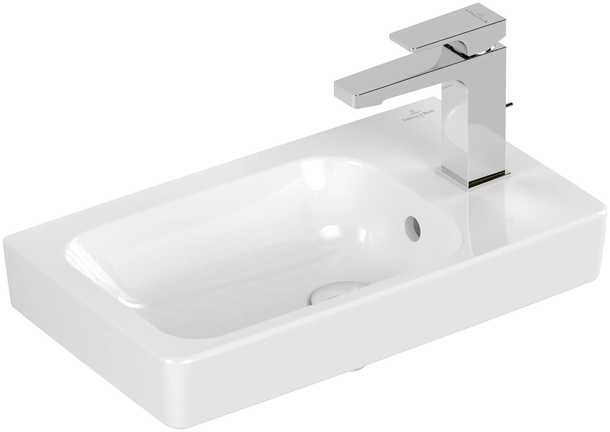Villeroy & Boch Handwaschbecken Architectura, 480x275x135mm, weiß Alpin, glänzend, mit Überlauf, für 1-Loch-Armatur