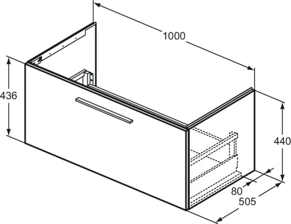Ideal Standard Waschtischunterschrank „i.lifeB“ 100 × 44 × 50,5 cm Carbongrau matt Ideal Standard Waschtischunterschrank „i.lifeB“ 100 × 44 × 50,5 cm Carbongrau matt