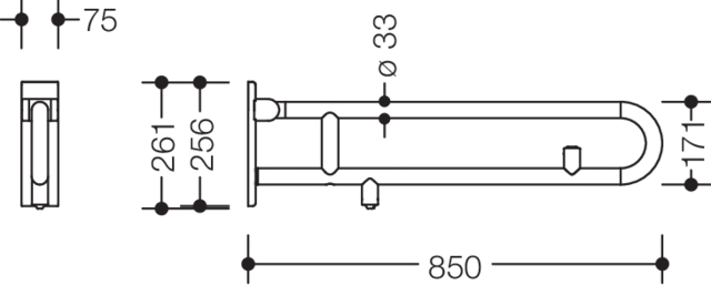 HEWI Stützklappgriff „Serie 805 Classic“