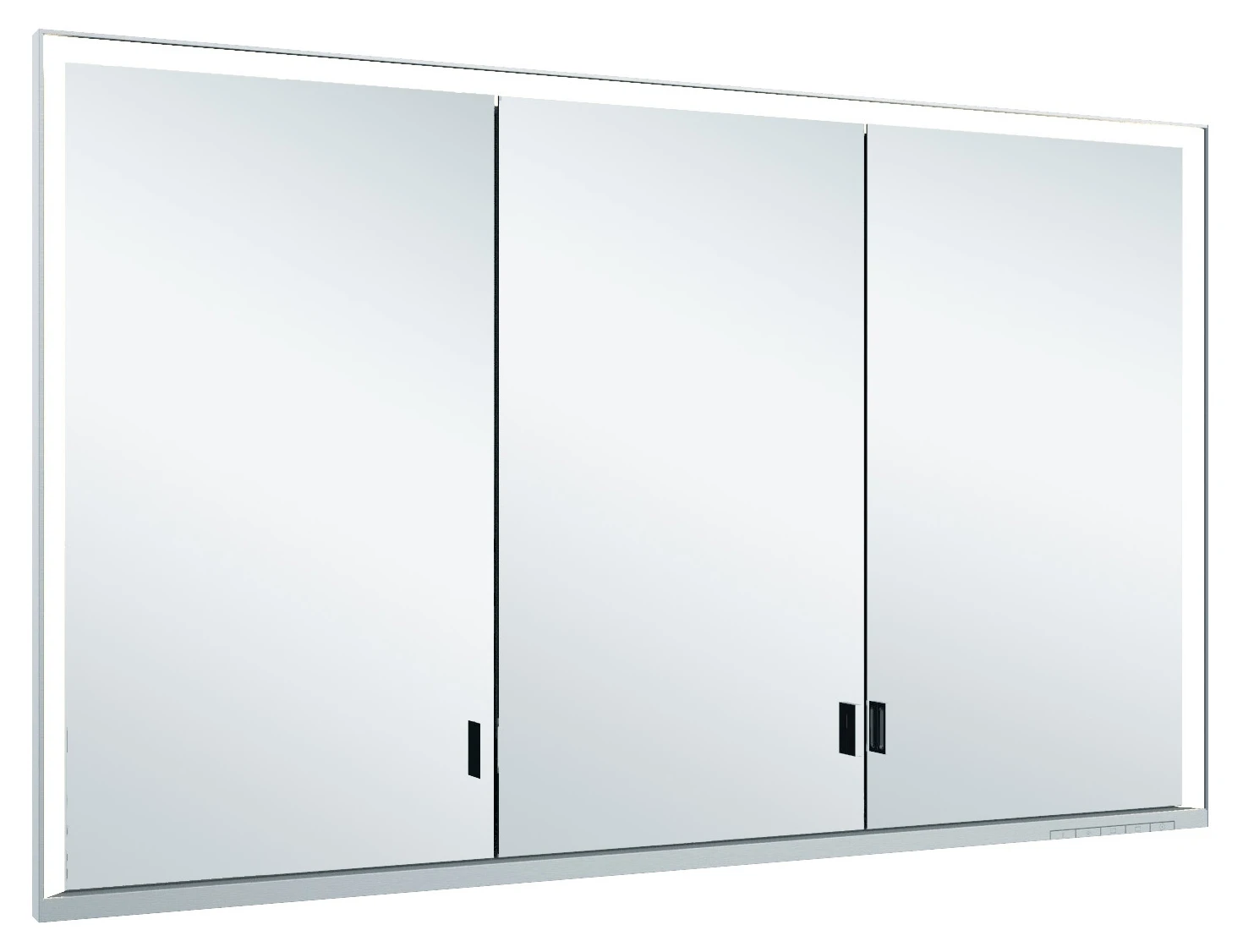 KEUCO Wandeinbau Spiegelschrank mit verdecktem Ablagefach „Royal Lumos“ in Silber (eloxiert), Unterputz, mit Steckdosen, ohne Spiegelheizung 1200 × 735 × 130 mm KEUCO Wandeinbau Spiegelschrank mit verdecktem Ablagefach „Royal Lumos“ in Silber (eloxiert), Unterputz, mit Steckdosen, ohne Spiegelheizung 1200 × 735 × 130 mm