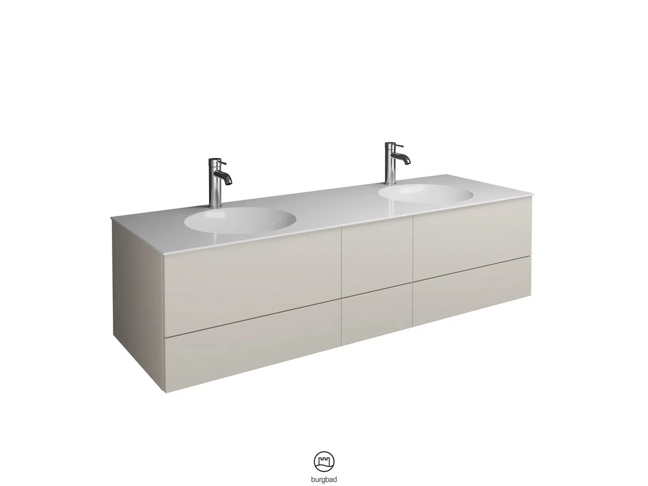 Coco Mineralguss-Waschtisch inkl. Waschtischunterschrank, 1506 mm breit, 406 mm hoch, SFHR150