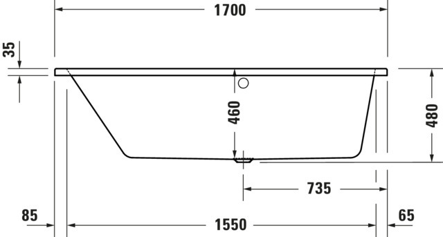 Duravit Badewanne „No.1“ trapez 170 × 100 cm, links 