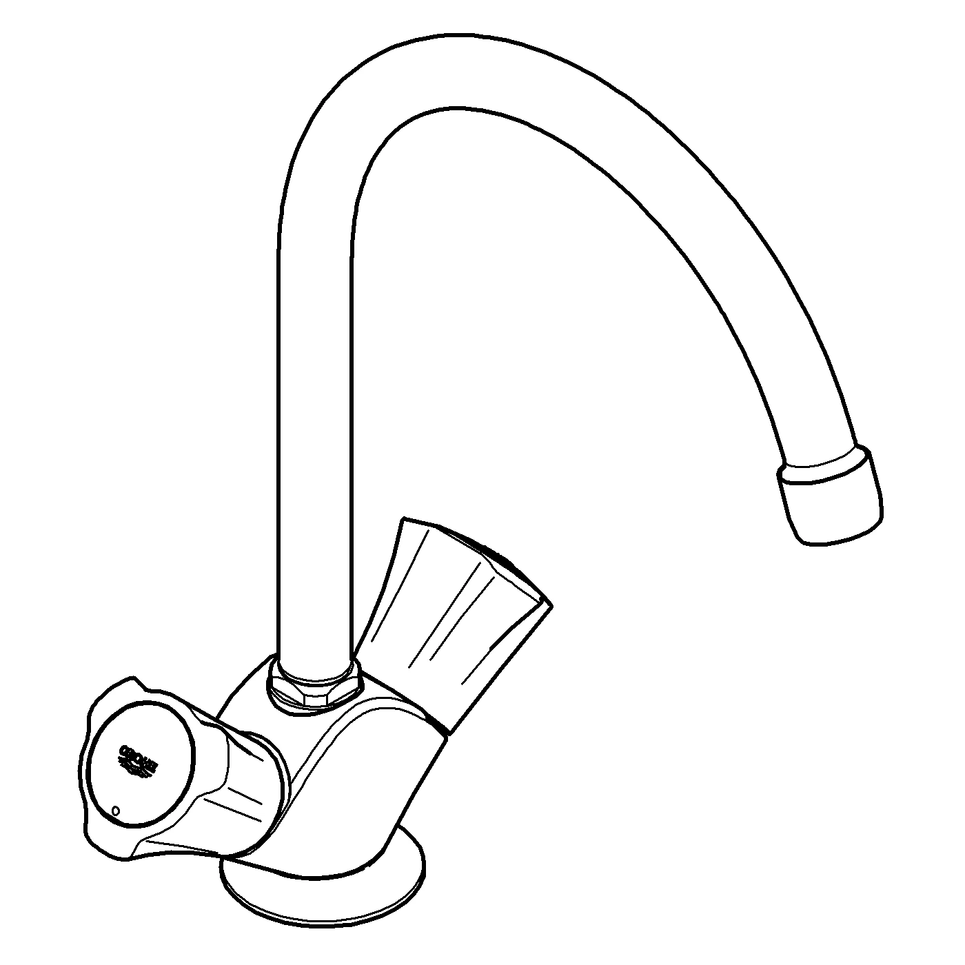 Spültisch-Einlochbatterie Costa 31831_1, schwenkbarer Rohrauslauf, chrom