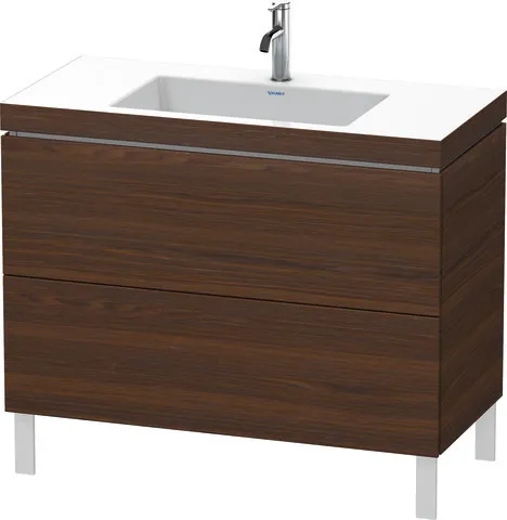 Duravit Waschtischunterschrank bodenstehend „L-Cube“ 100 × 69,8 × 48 cm Nussbaum gebürstet
