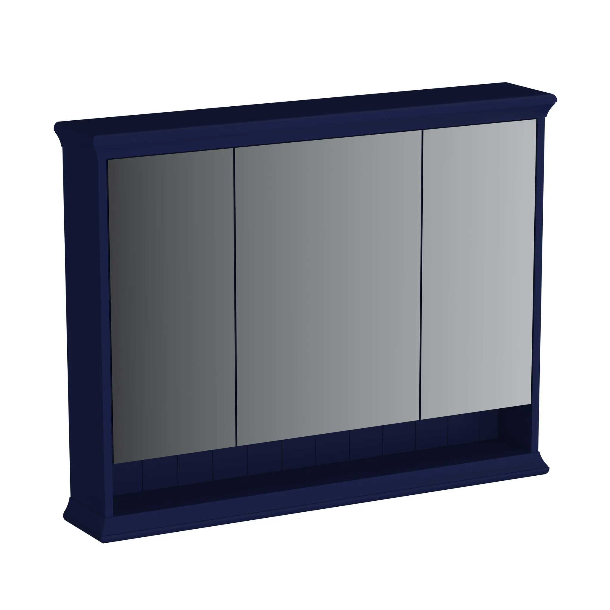 Valarte LED-Spiegelschrank 98 cm 3 Türen Stahlblau (Lack)