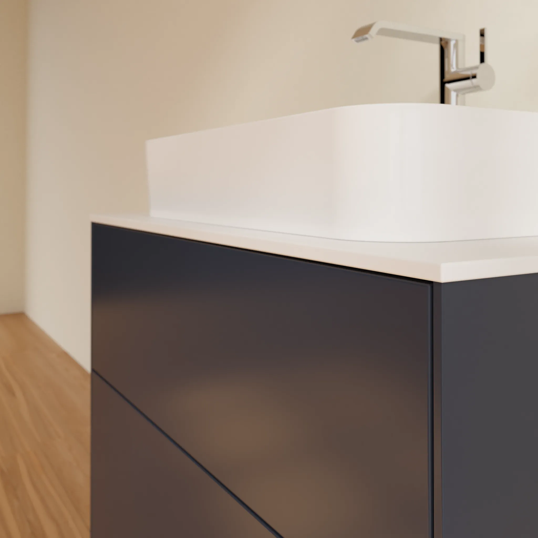 Villeroy & Boch Waschbeckenunterschrank Finion F22, Midnight Blue Matt Lacquer, 800x603x501 mm, mit SoftClosing und Push-to-open Funktion Villeroy & Boch Waschbeckenunterschrank Finion F22, Midnight Blue Matt Lacquer, 800x603x501 mm, mit SoftClosing und Push-to-open Funktion