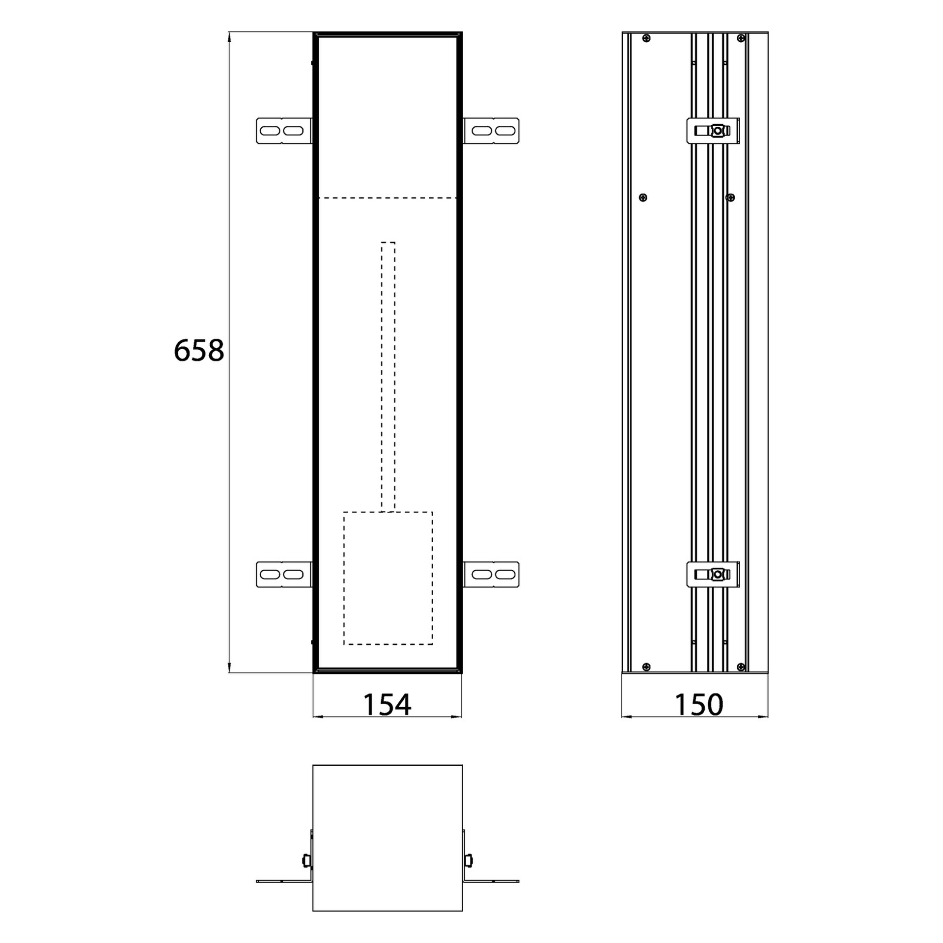 emco WC-Modul „asis module plus“, Anschlag rechts 15,4 × 65,8 × 15 cm