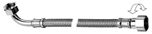 Schlauch Clean-Flex S, flexibel, 300 mm, Winkel mit Überwurfmutter G 3/8 IG und vormontierter Dichtung, Überwurfmutter G 3/8 IG mit vormontierter Dichtung