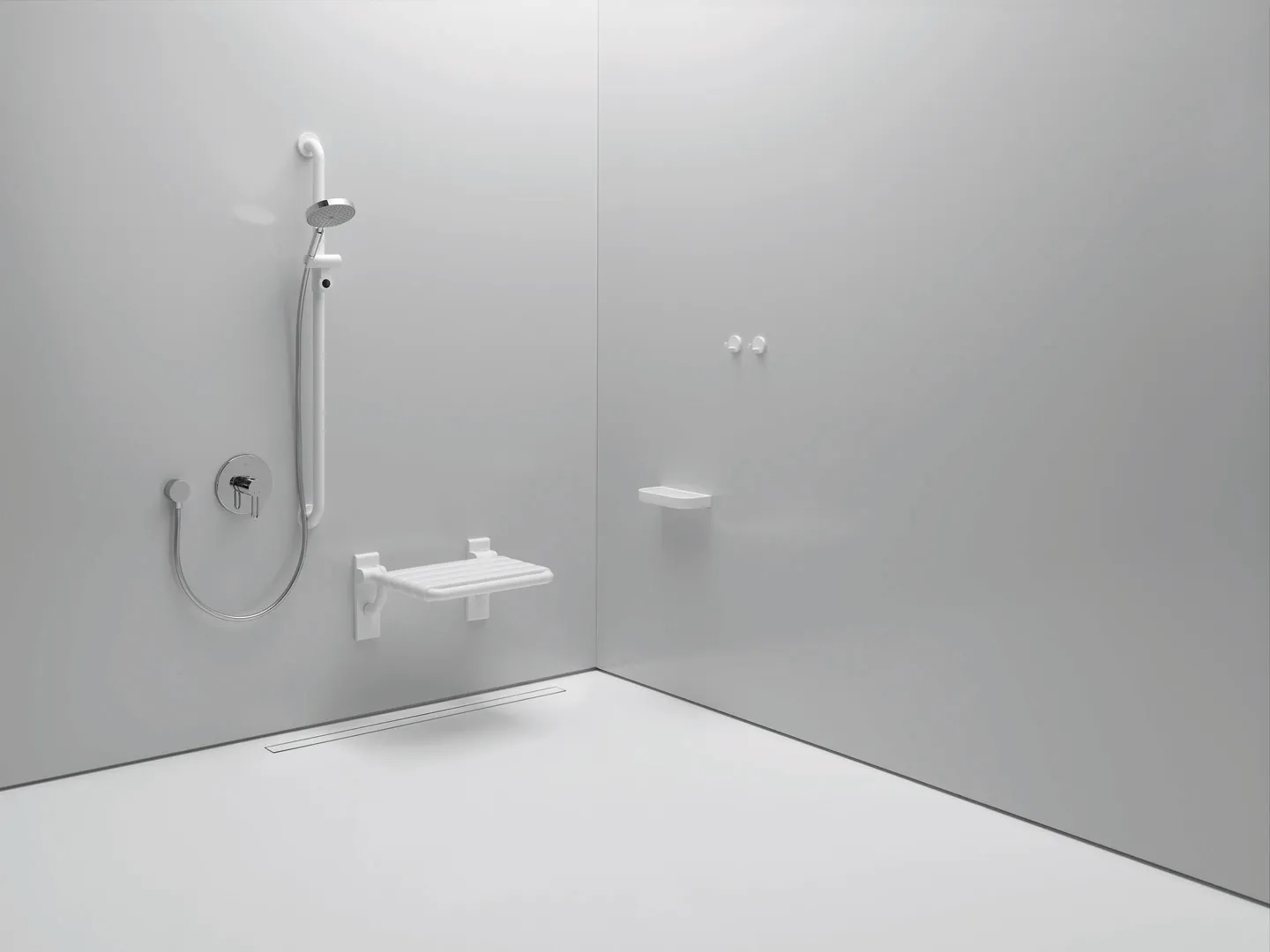 Ablageschale der Serie 477, Polyamid, Montage an der Wand mit Wandhalter, 250 mm breit, 35 mm hoch, 115 mm tief, in Farbe 99 (Reinweiß) Ablageschale der Serie 477, Polyamid, Montage an der Wand mit Wandhalter, 250 mm breit, 35 mm hoch, 115 mm tief, in Farbe 99 (Reinweiß)