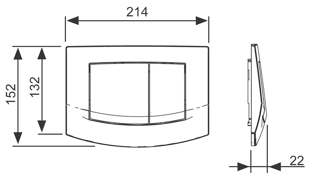 TECE WC-Betätigungsplatte „TECEambia“ 21,4 × 2,2 cm in weiß