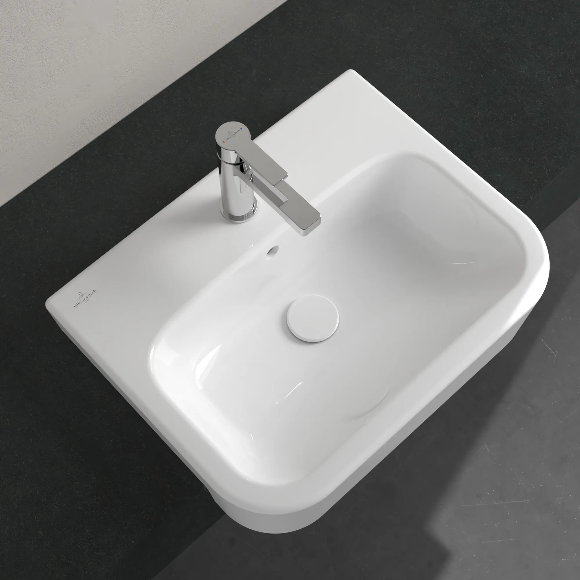 Villeroy & Boch Vorbauwaschbecken Architectura, 550x430x170mm, weiß Alpin CeramicPlus, glänzend, mit Überlauf, für 3-Loch-Armatur
