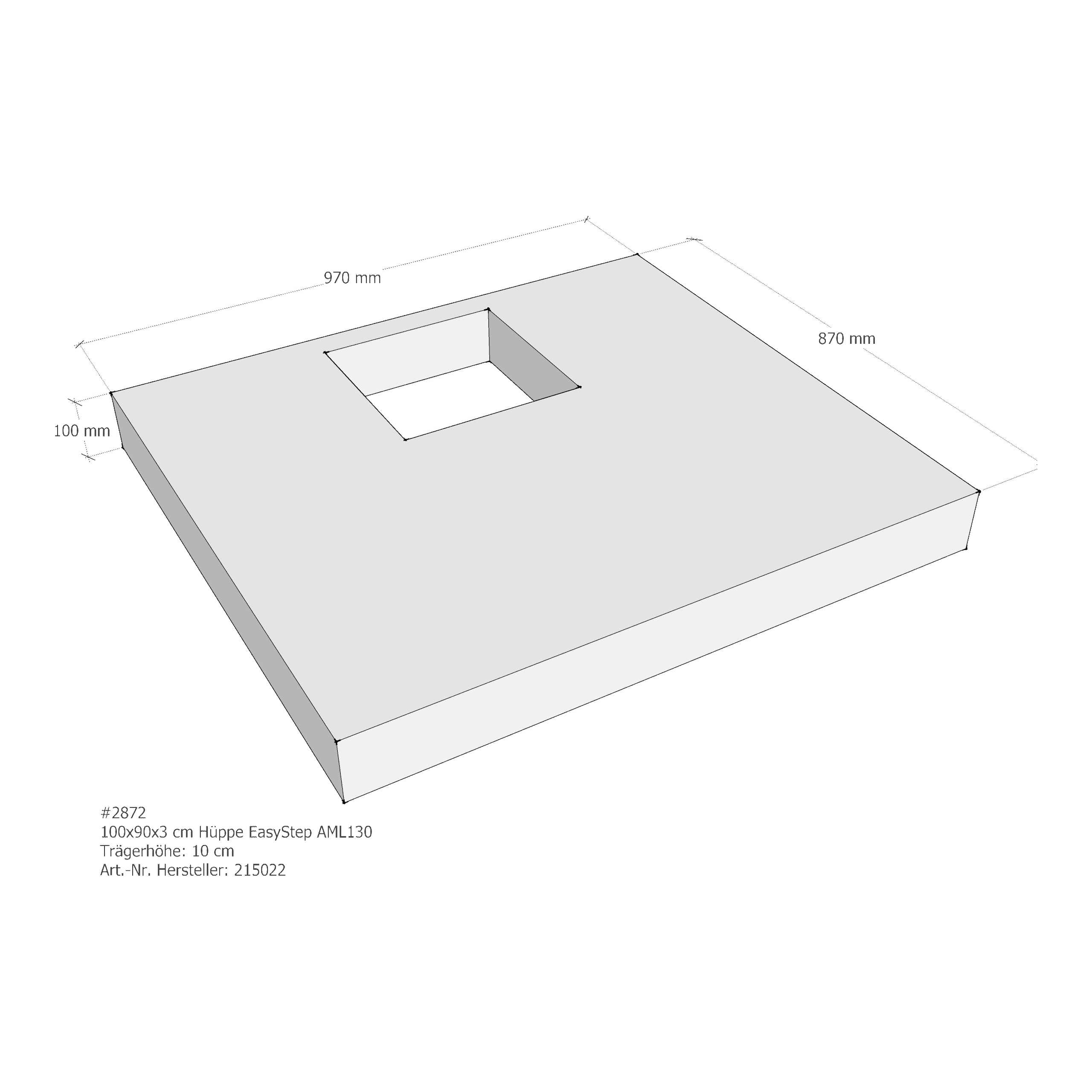 Duschwannenträger für Hüppe EasyStep 100 × 90 × 3 cm