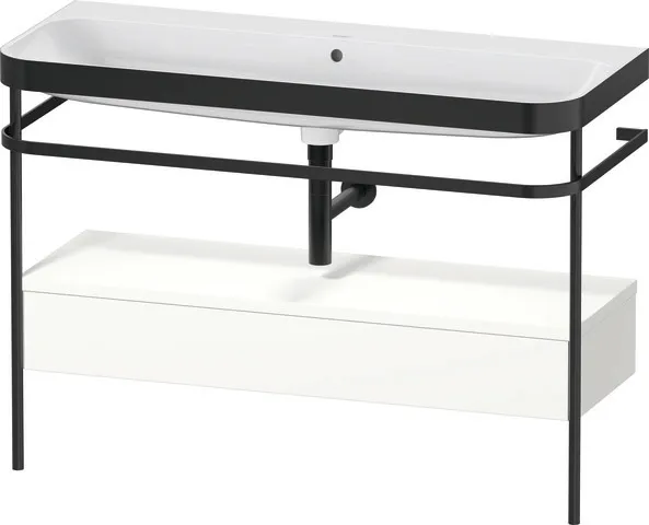 Duravit Waschtischunterschrank mit Metallkonsole „Happy D.2 Plus“ 117,5 × 85 × 49 cm Weiß Seidenmatt