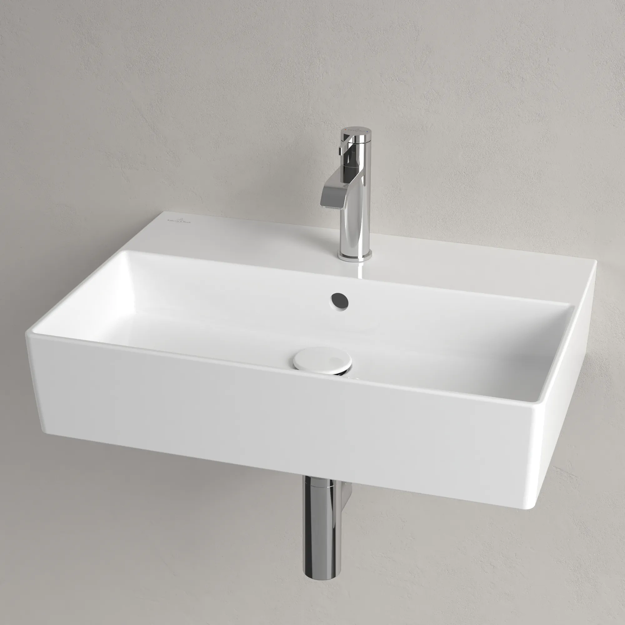 Villeroy & Boch Wandwaschtisch aus TitanCeram „Memento 2.0“ 600 × 420 × 135 mm, mit Hahnlochbohrung, Hahnlochposition mittig in Weiß Alpin Villeroy & Boch Wandwaschtisch aus TitanCeram „Memento 2.0“ 600 × 420 × 135 mm, mit Hahnlochbohrung, Hahnlochposition mittig in Weiß Alpin