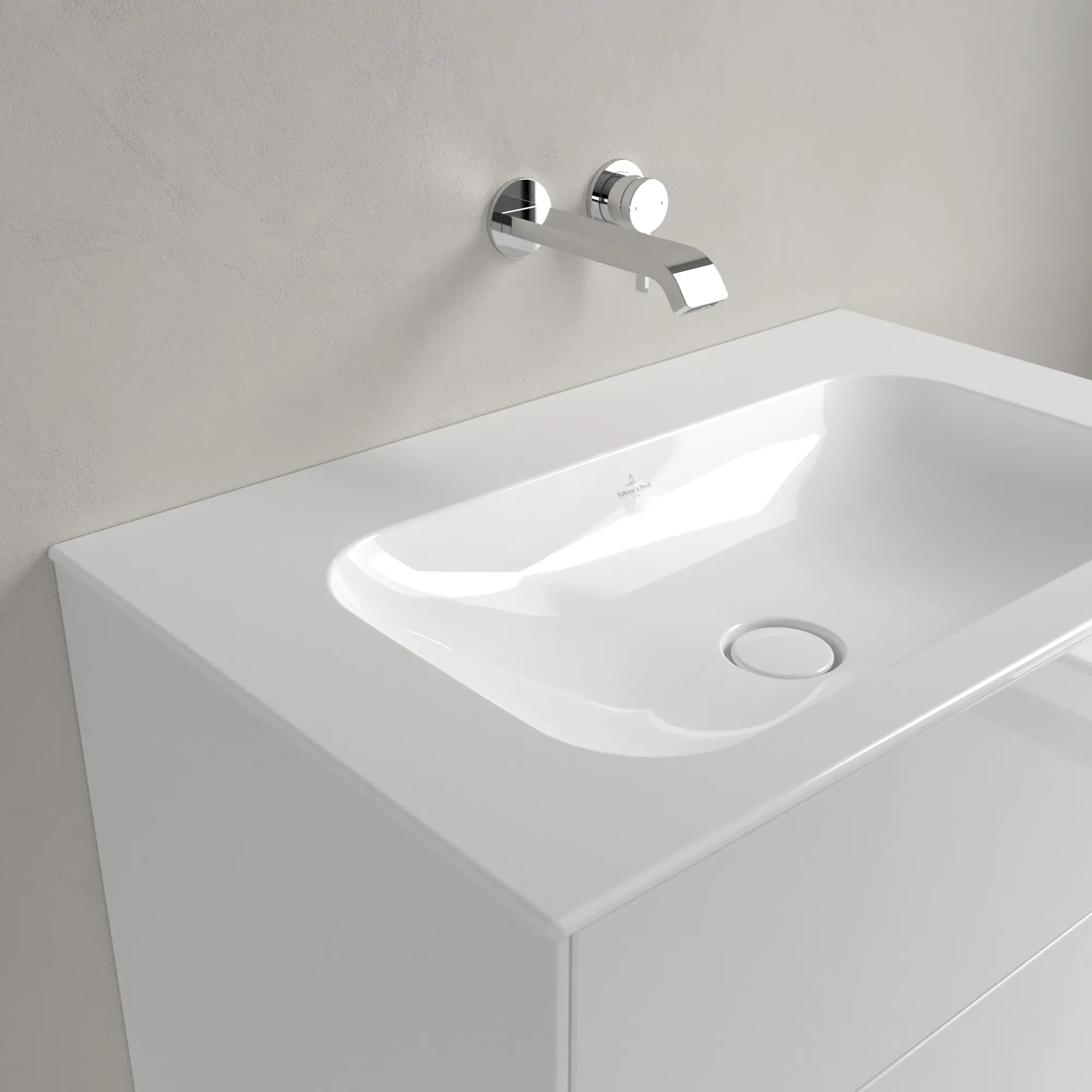 Villeroy & Boch Schrankwaschtisch aus TitanCeram „Finion“ 800 × 500 × 160 mm, ohne Hahnlochbohrung in Weiß Alpin, mit CeramicPlus Villeroy & Boch Schrankwaschtisch aus TitanCeram „Finion“ 800 × 500 × 160 mm, ohne Hahnlochbohrung in Weiß Alpin, mit CeramicPlus