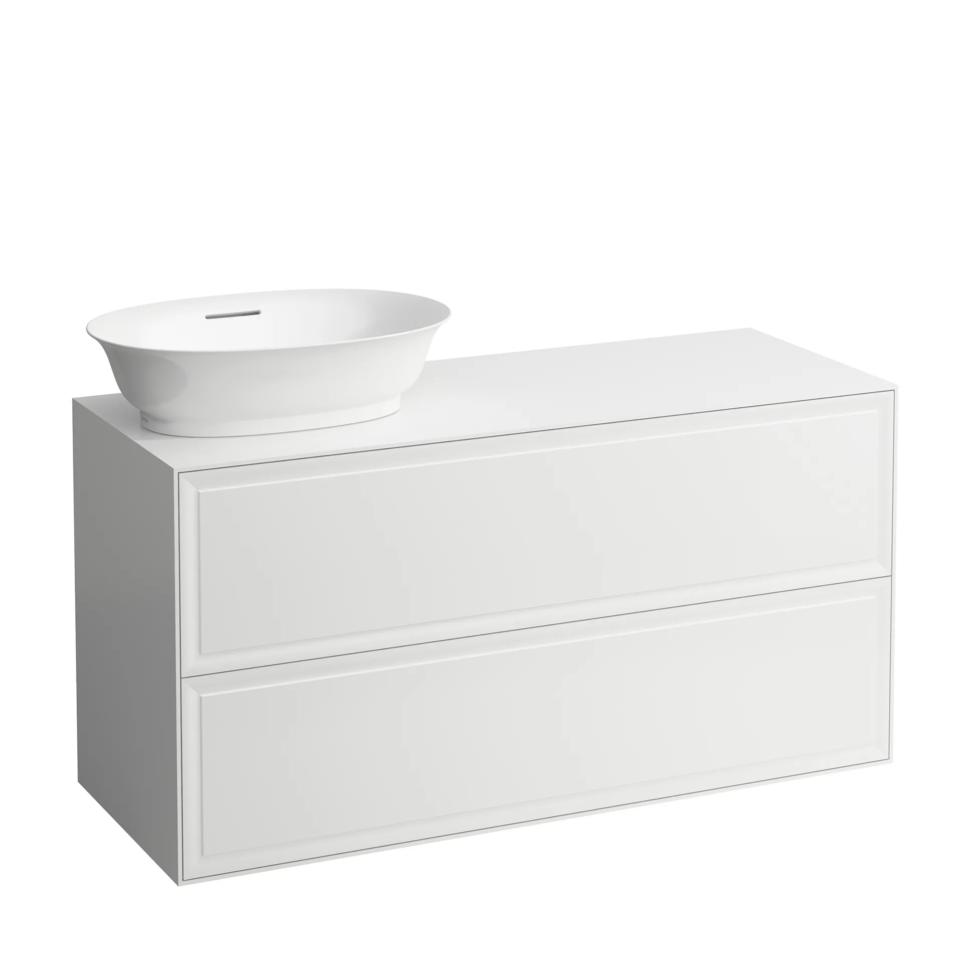 Laufen Waschtischunterbau „THE NEW CLASSIC“ 1177 × 600 × 457 mm Weiß matt, links