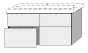 Waschtischunterbau mit Auszügen 3way (UP576) 591x1150x462 Graphit-Matt