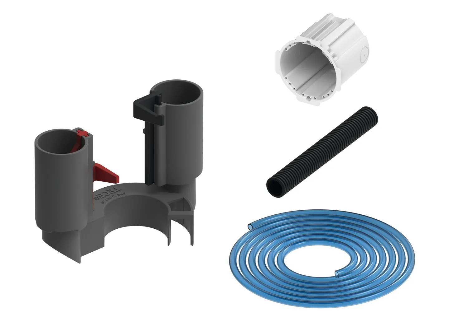 TECEflushpoint pneumatische Fernauslösung für Uni-Spülkasten, Rohbauset