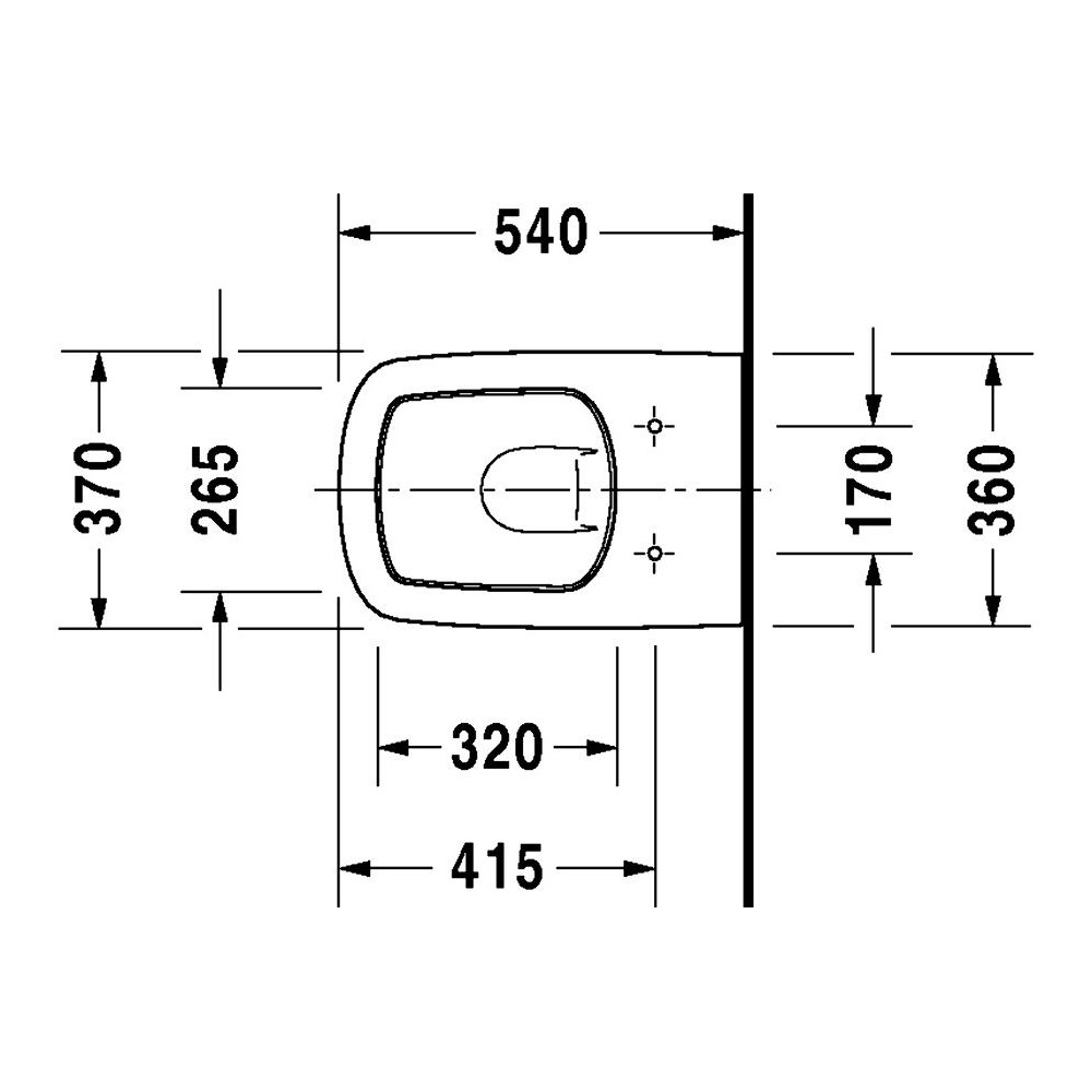 Wand-Tiefspül-WC „DuraStyle“ 37 × 34,5 × 54 cm, Befestigung sichtbar, mit Spülrand Wand-Tiefspül-WC „DuraStyle“ 37 × 34,5 × 54 cm, Befestigung sichtbar, mit Spülrand