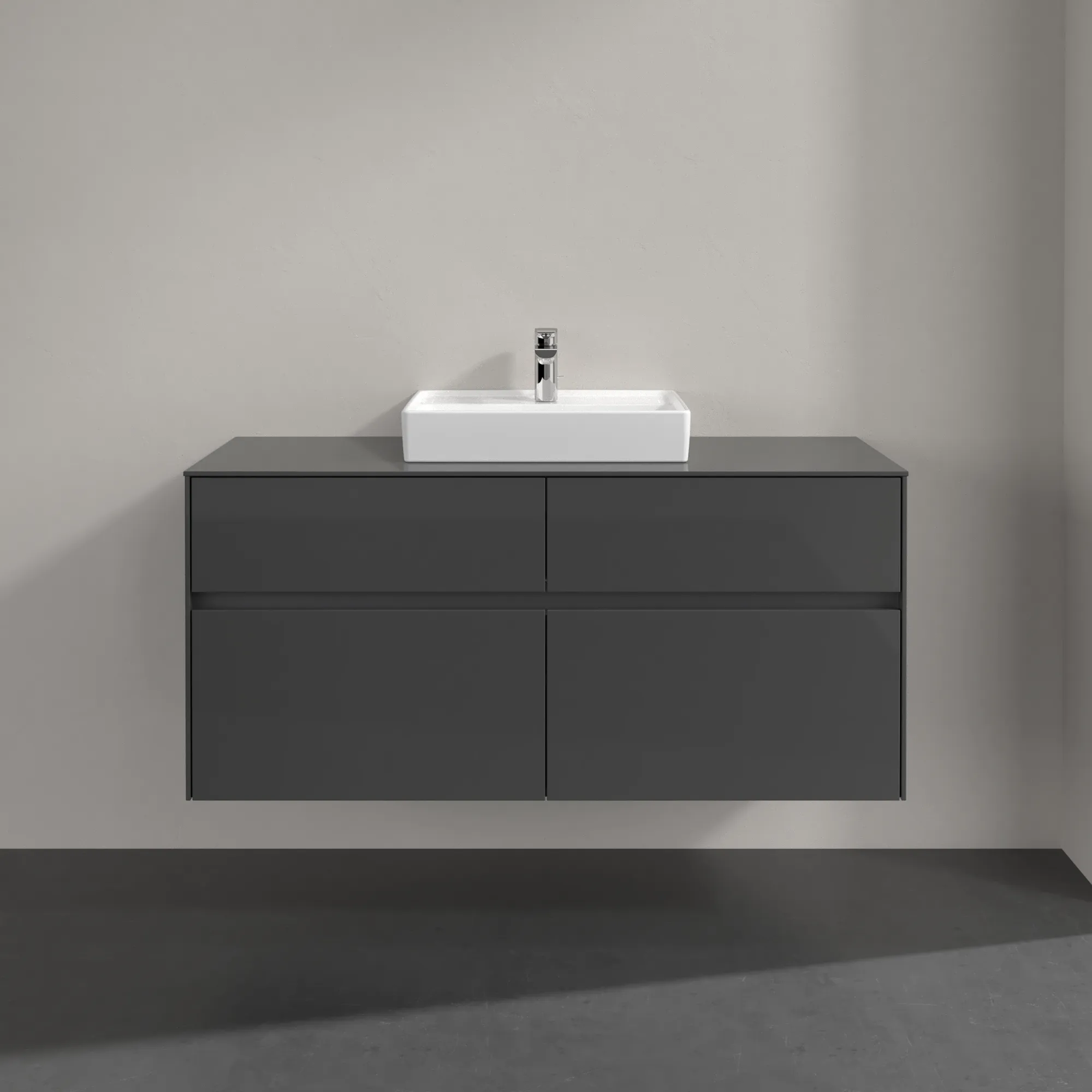 Villeroy & Boch Collaro Waschbeckenunterschrank 1200x548x500mm Glossy Grey