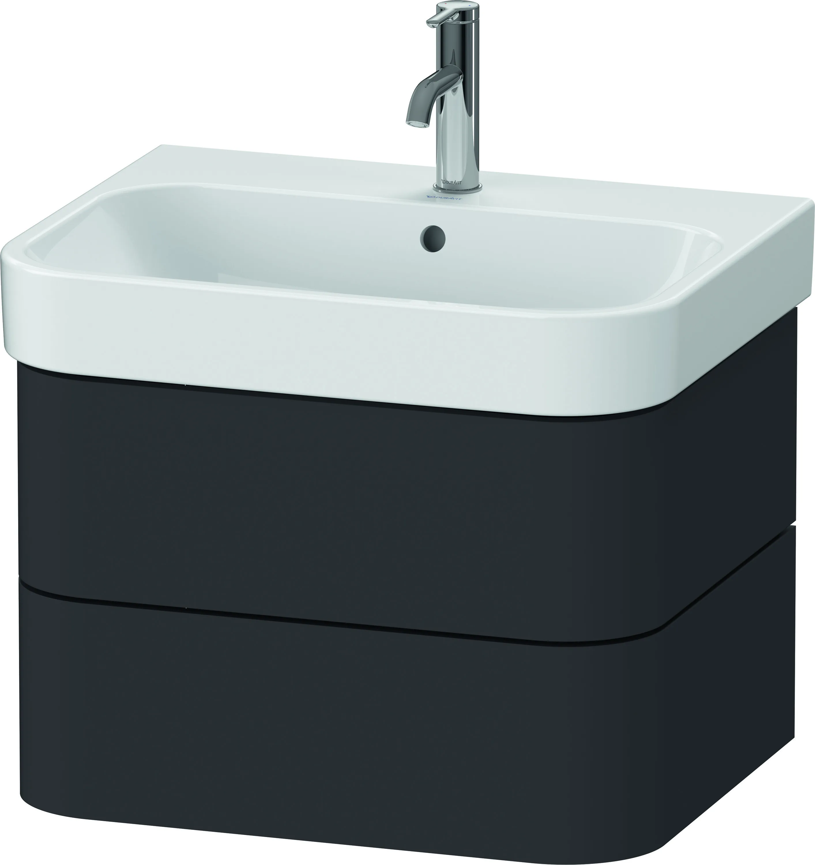 Duravit Waschtischunterschrank wandhängend „Happy D.2 Plus“ 62,5 × 41,5 × 49 cm Graphit Supermatt Duravit Waschtischunterschrank wandhängend „Happy D.2 Plus“ 62,5 × 41,5 × 49 cm Graphit Supermatt